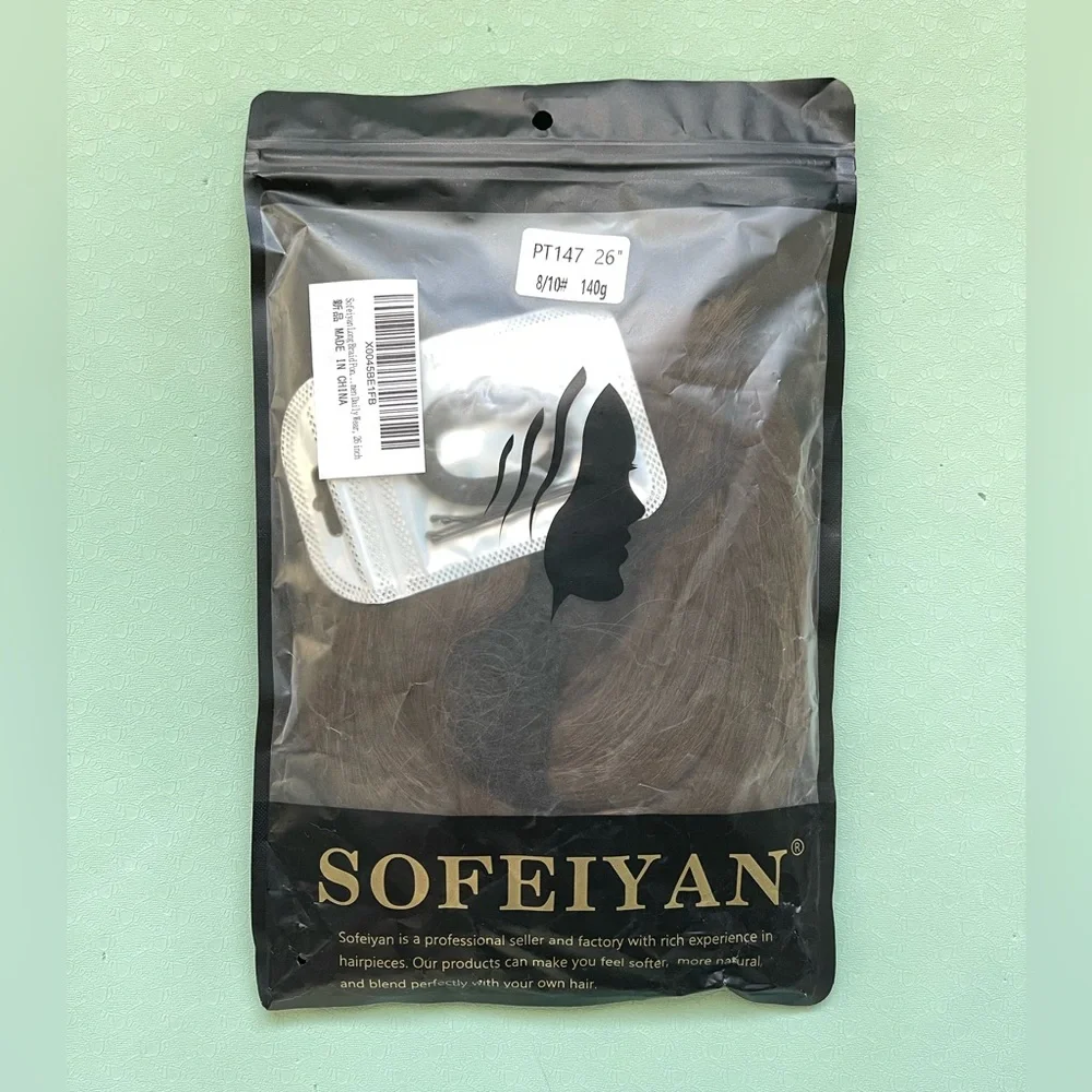 Long Braid Ponytail Extension Straight Synthetic Hairpieces, 26 inch | SOFEIYAN